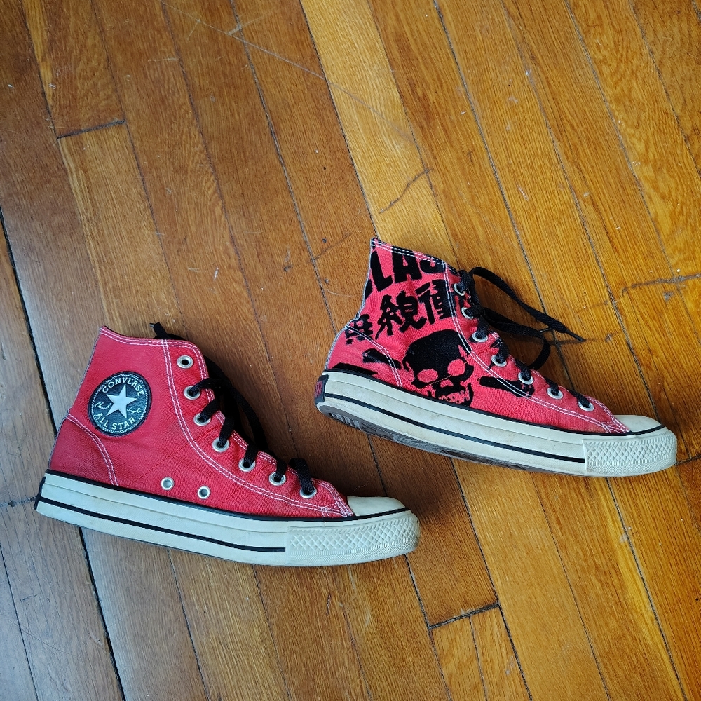 Converse THE CLASH Chuck Taylor Limited Edition 2009 Vintage Red Chucks Womens 8 - Picture 2 of 10